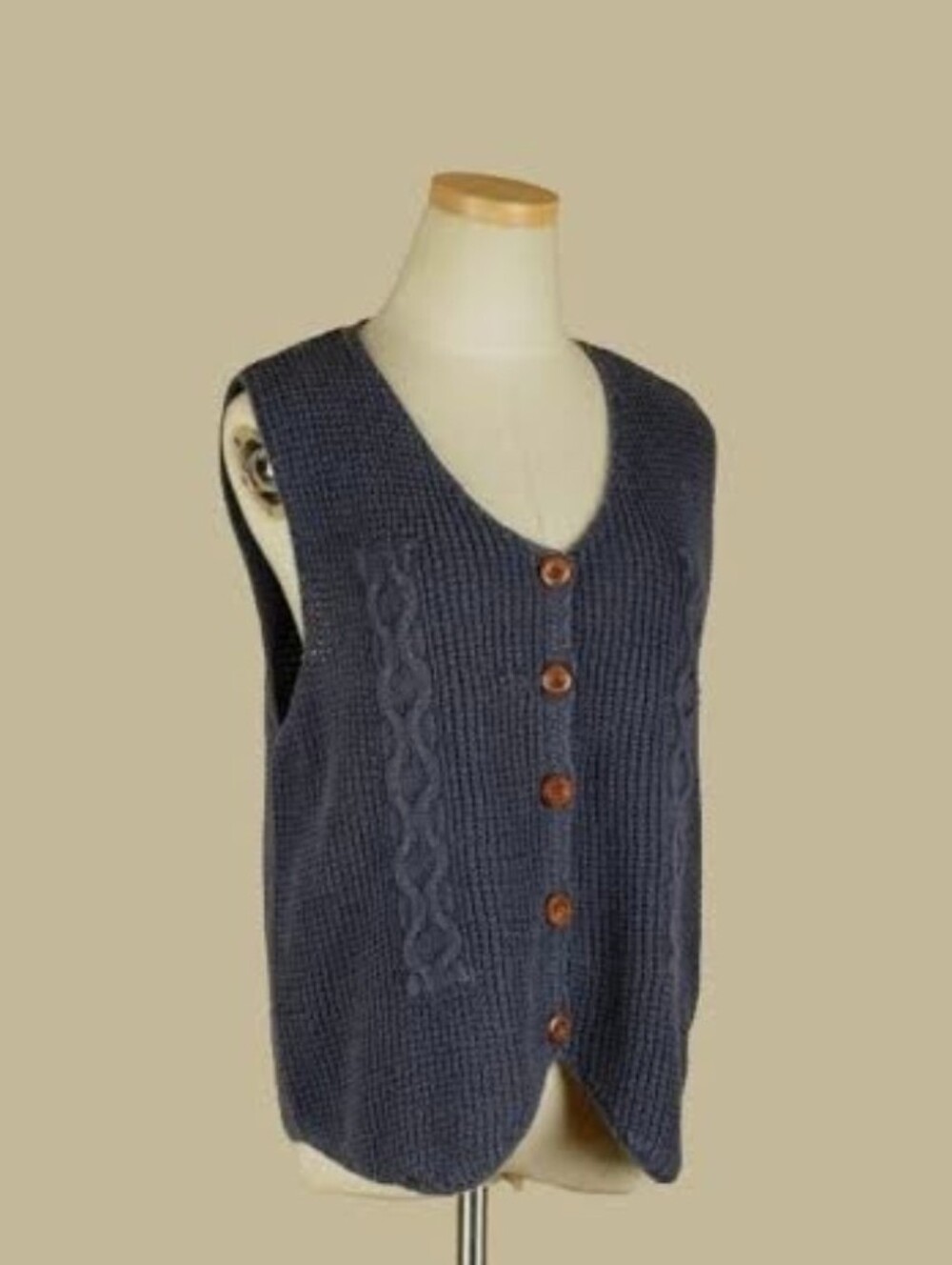 Vintage  NAVY CabinCreek Knited Vest. SIZE L